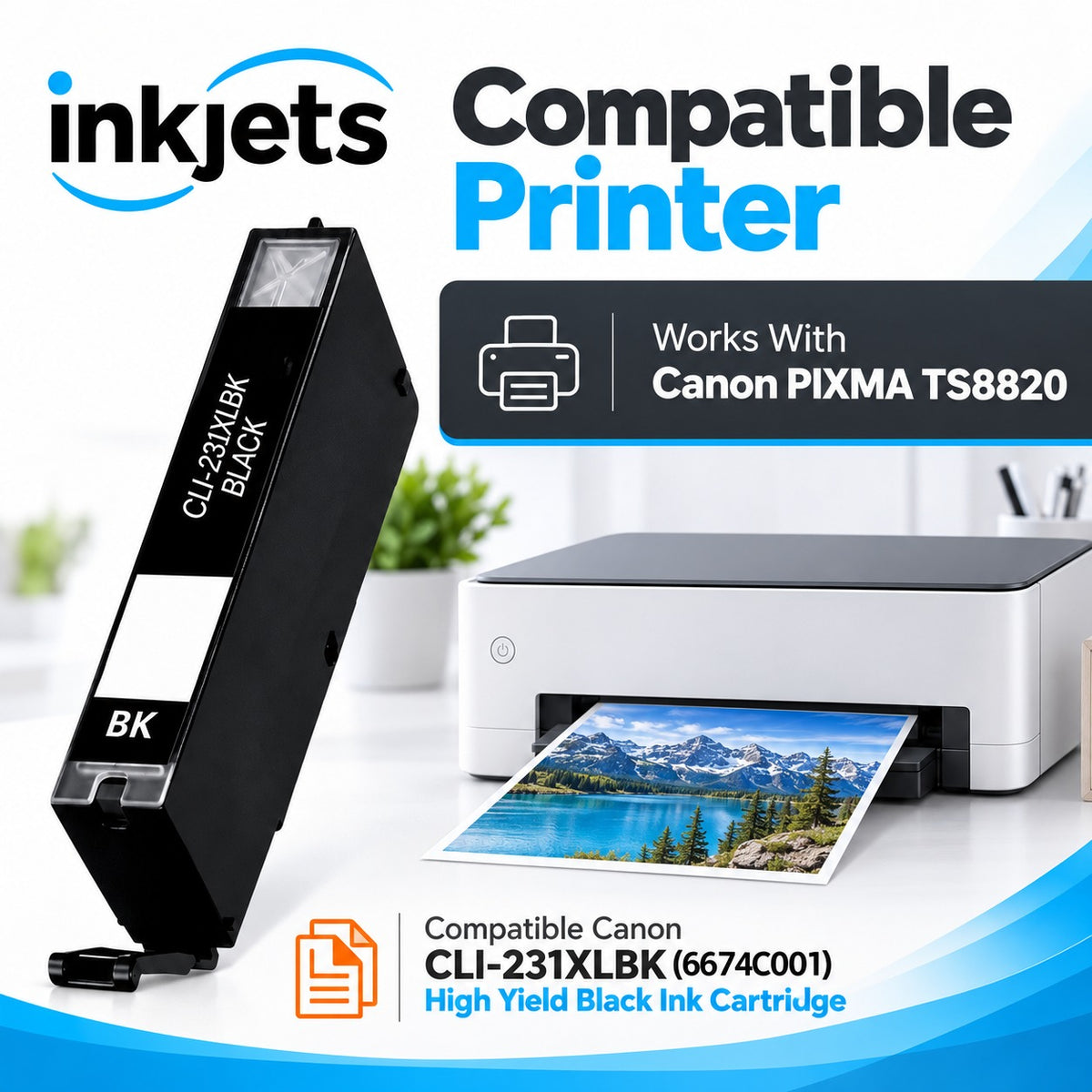 Compatible Canon CLI-231XLBK (6674C001) High Yield Black Ink Cartridge