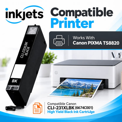 Compatible Canon CLI-231XLBK (6674C001) High Yield Black Ink Cartridge