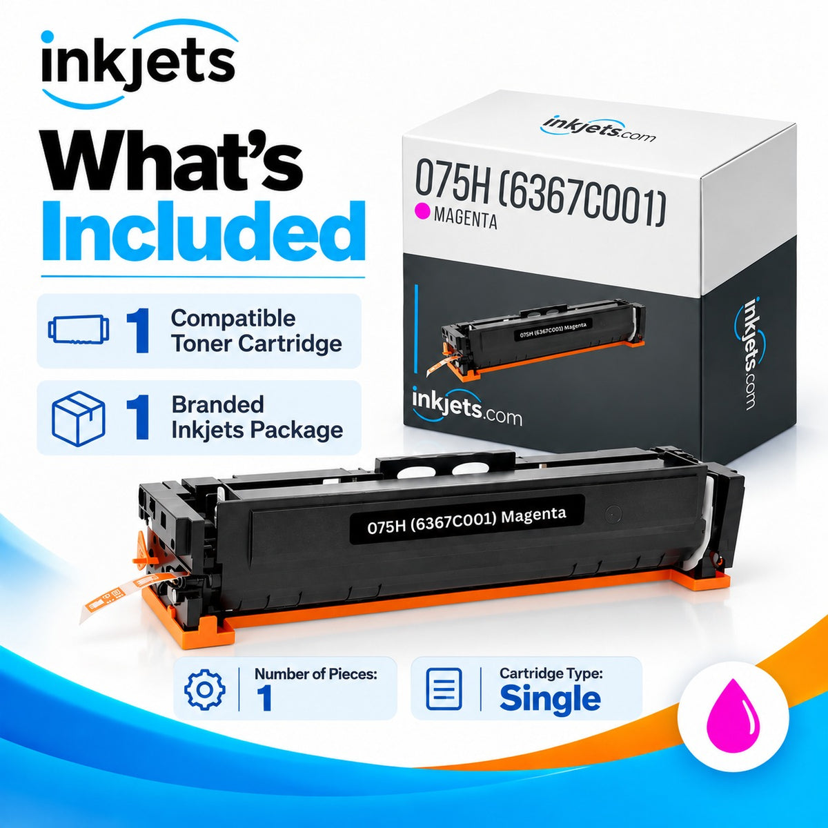 Canon 075H (6367C001) Magenta High-Yield Compatible Toner Cartridge
