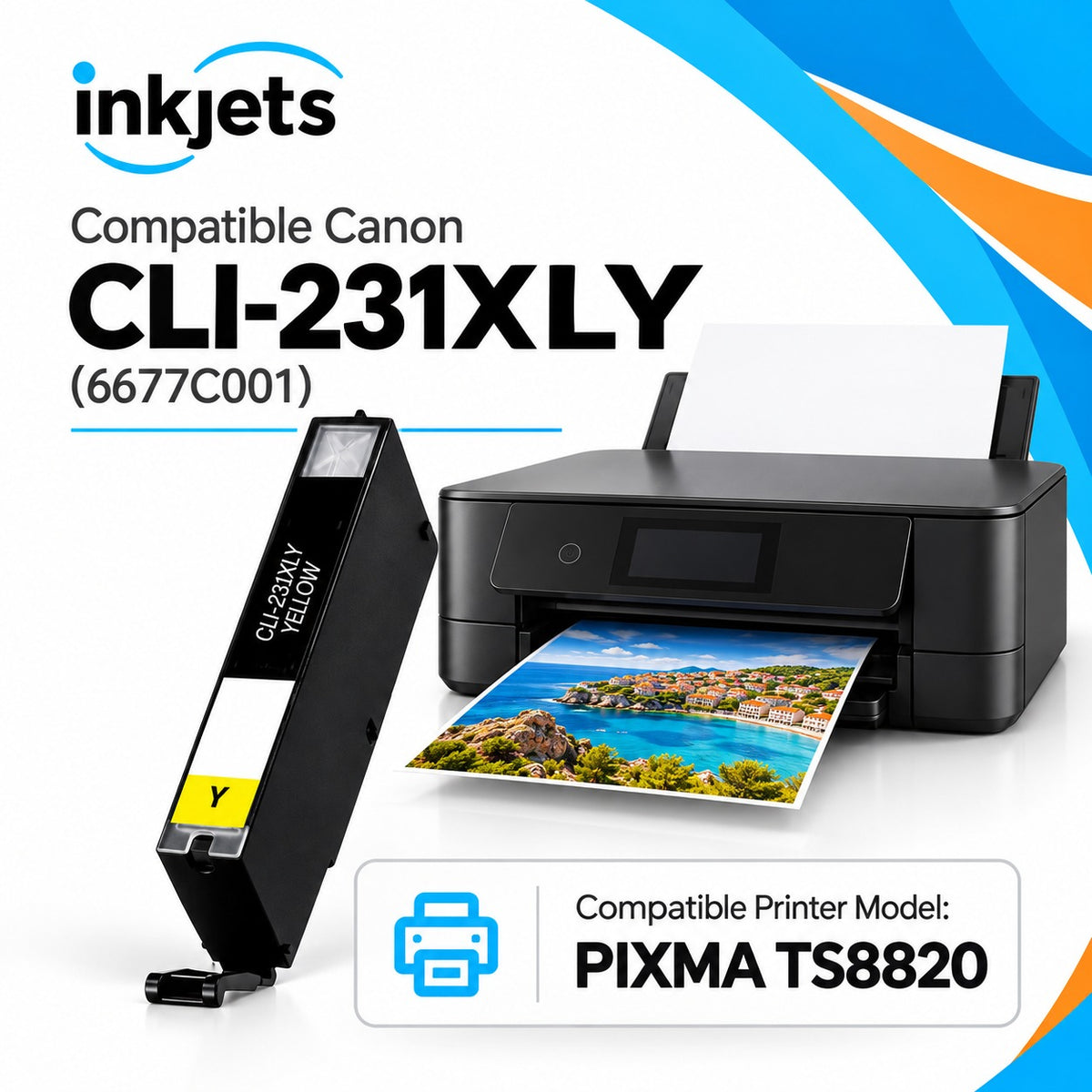 Compatible Canon CLI-231XLY (6677C001) High Yield Yellow Ink Cartridge