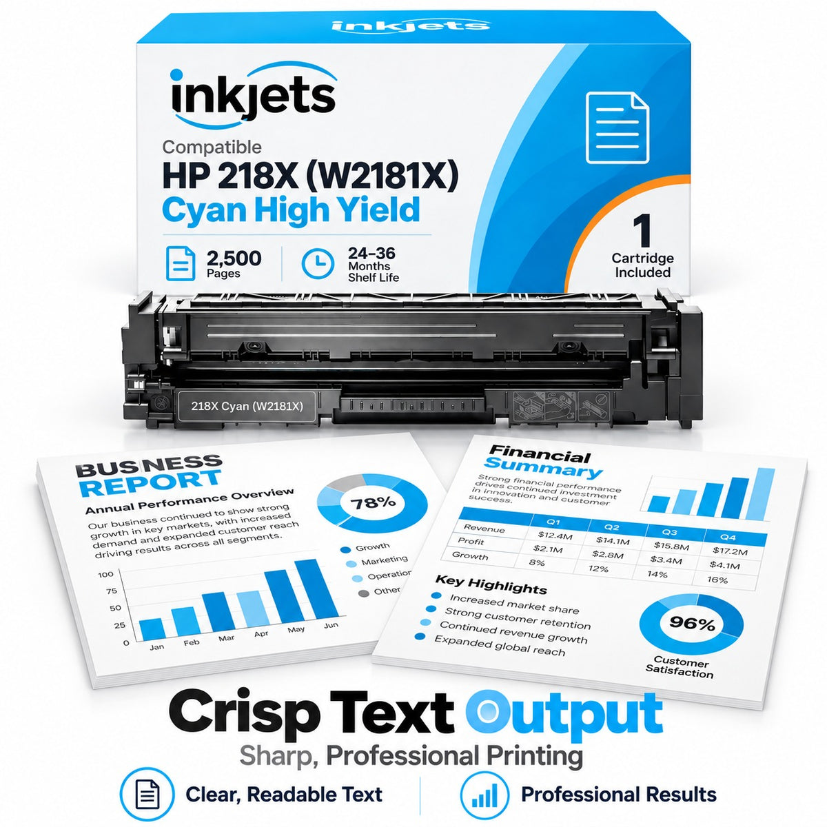 HP 218X (W2181X) Cyan High Yield Compatible Toner Cartridge