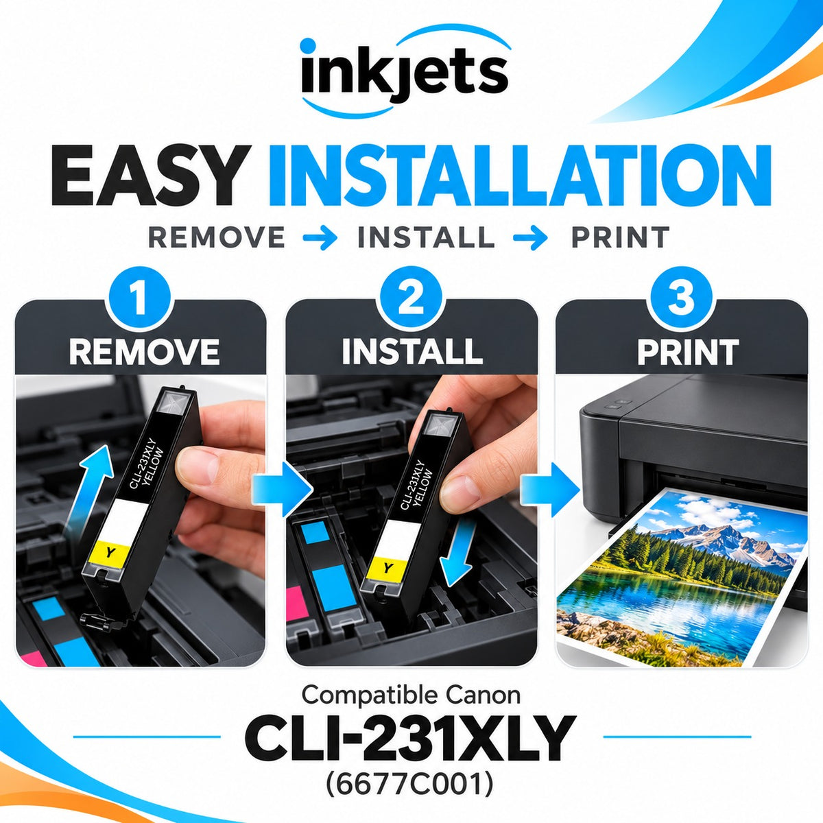 Compatible Canon CLI-231XLY (6677C001) High Yield Yellow Ink Cartridge