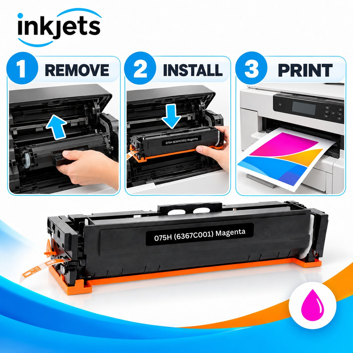 Canon 075H (6367C001) Magenta High-Yield Compatible Toner Cartridge