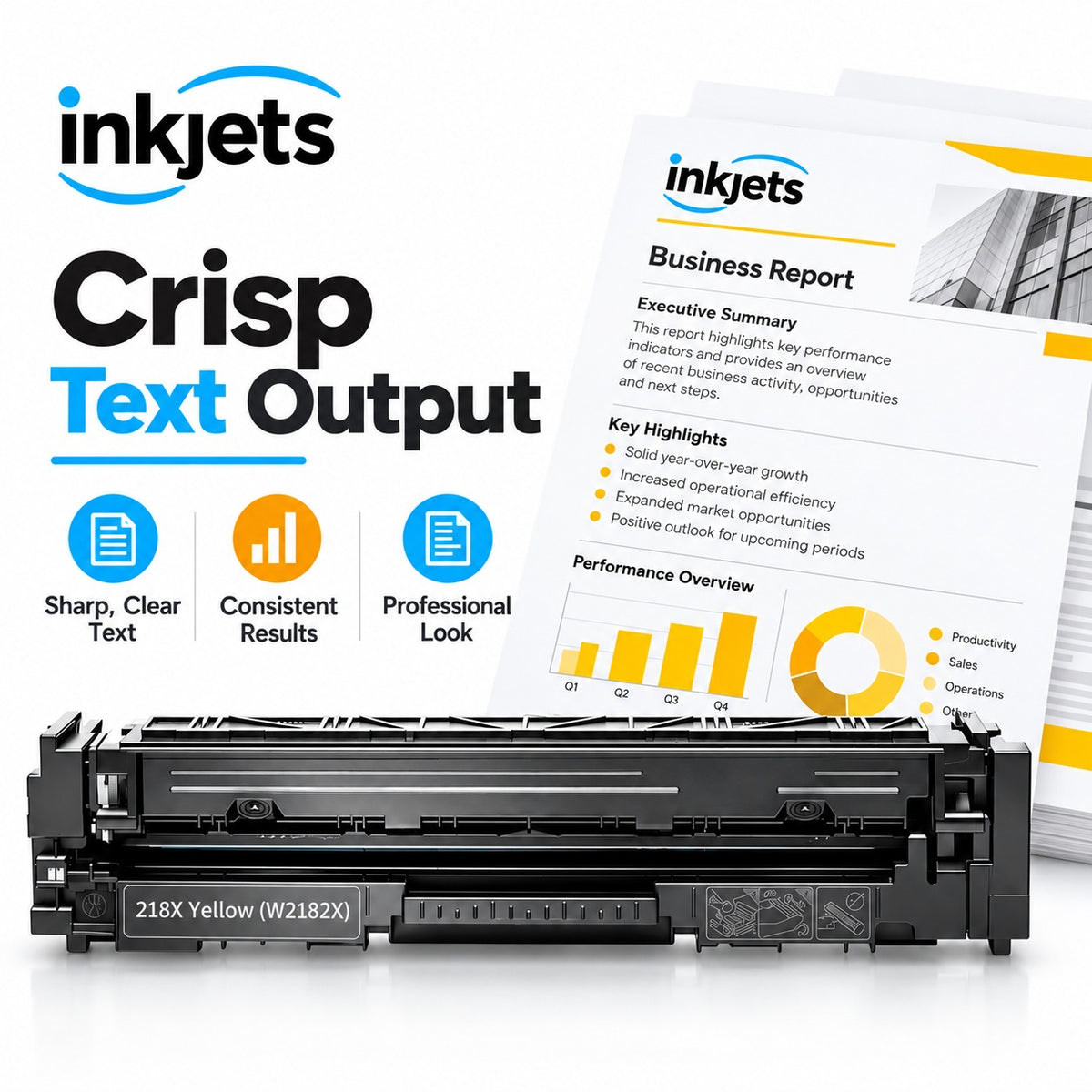 HP 218X (W2182X) Yellow High Yield Compatible Toner Cartridge