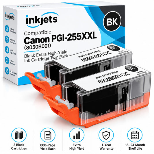 Canon PGI-255XXL (8050B001) Black Extra High-Yield Compatible Ink Cartridge Twin Pack