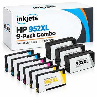 HP 952XL High-Yield Remanufactured Ink Cartridge 9-Pack Combo