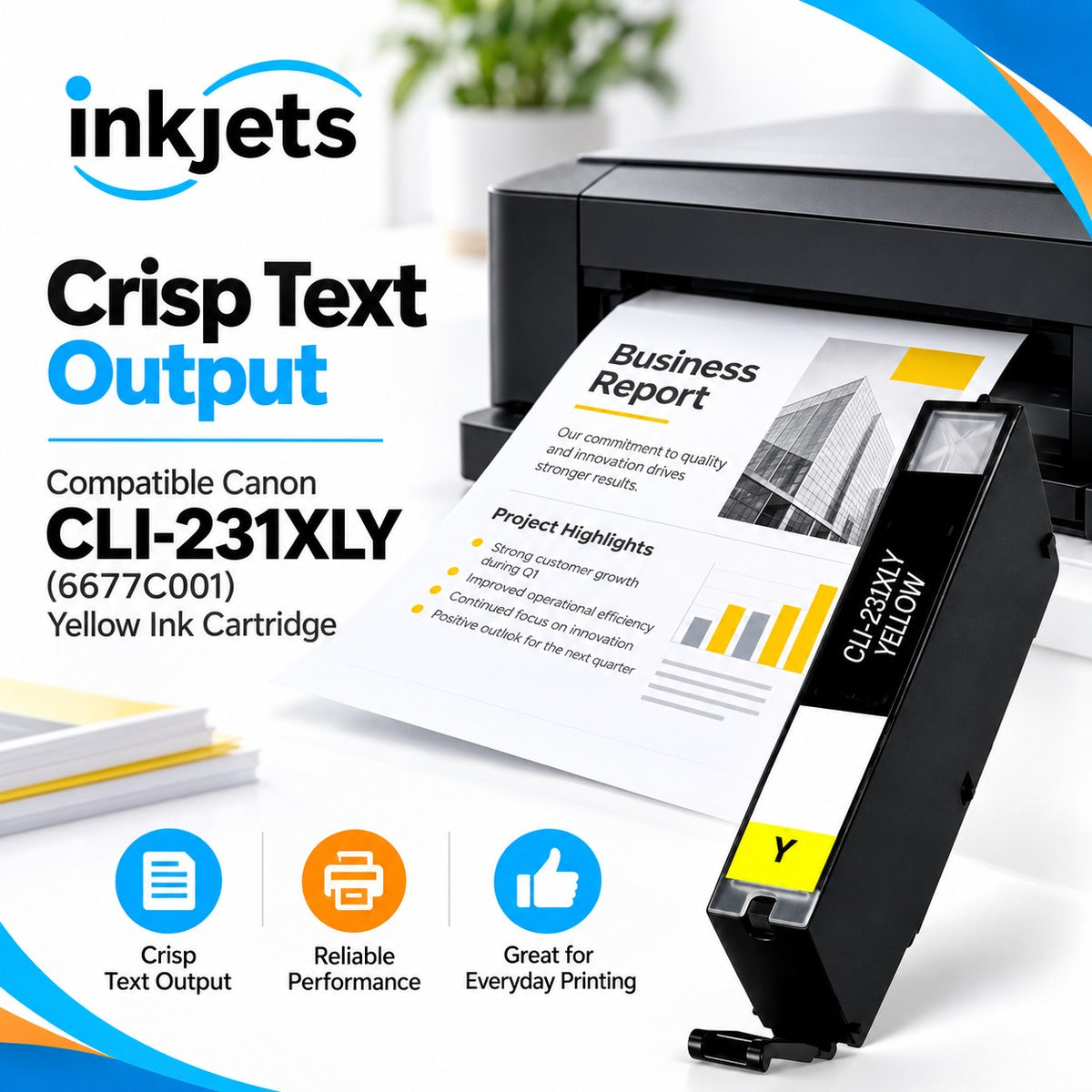 Compatible Canon CLI-231XLY (6677C001) High Yield Yellow Ink Cartridge