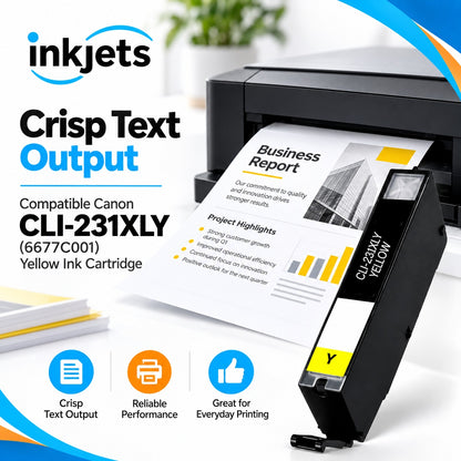 Compatible Canon CLI-231XLY (6677C001) High Yield Yellow Ink Cartridge