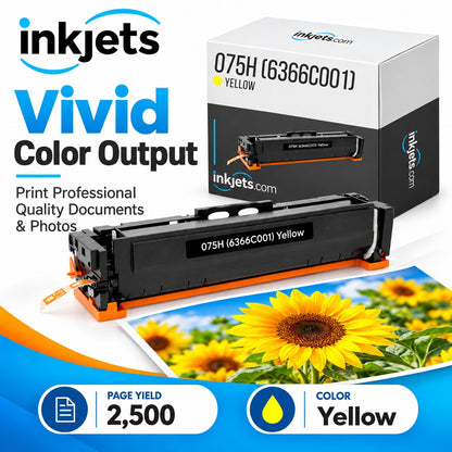Canon 075H (6366C001) Yellow High-Yield Compatible Toner Cartridge