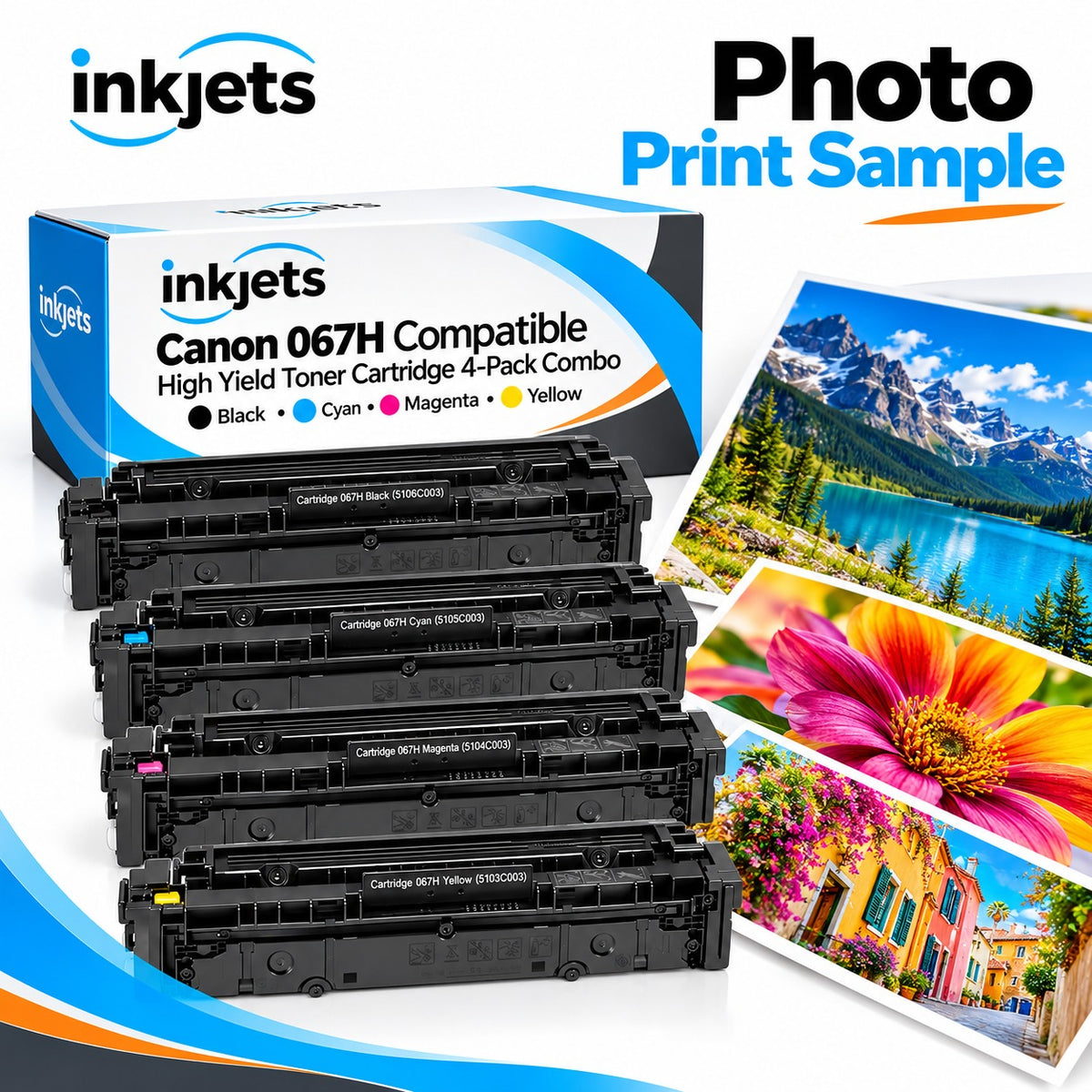 Canon 067H Compatible High Yield Toner Cartridge 4-Pack Combo