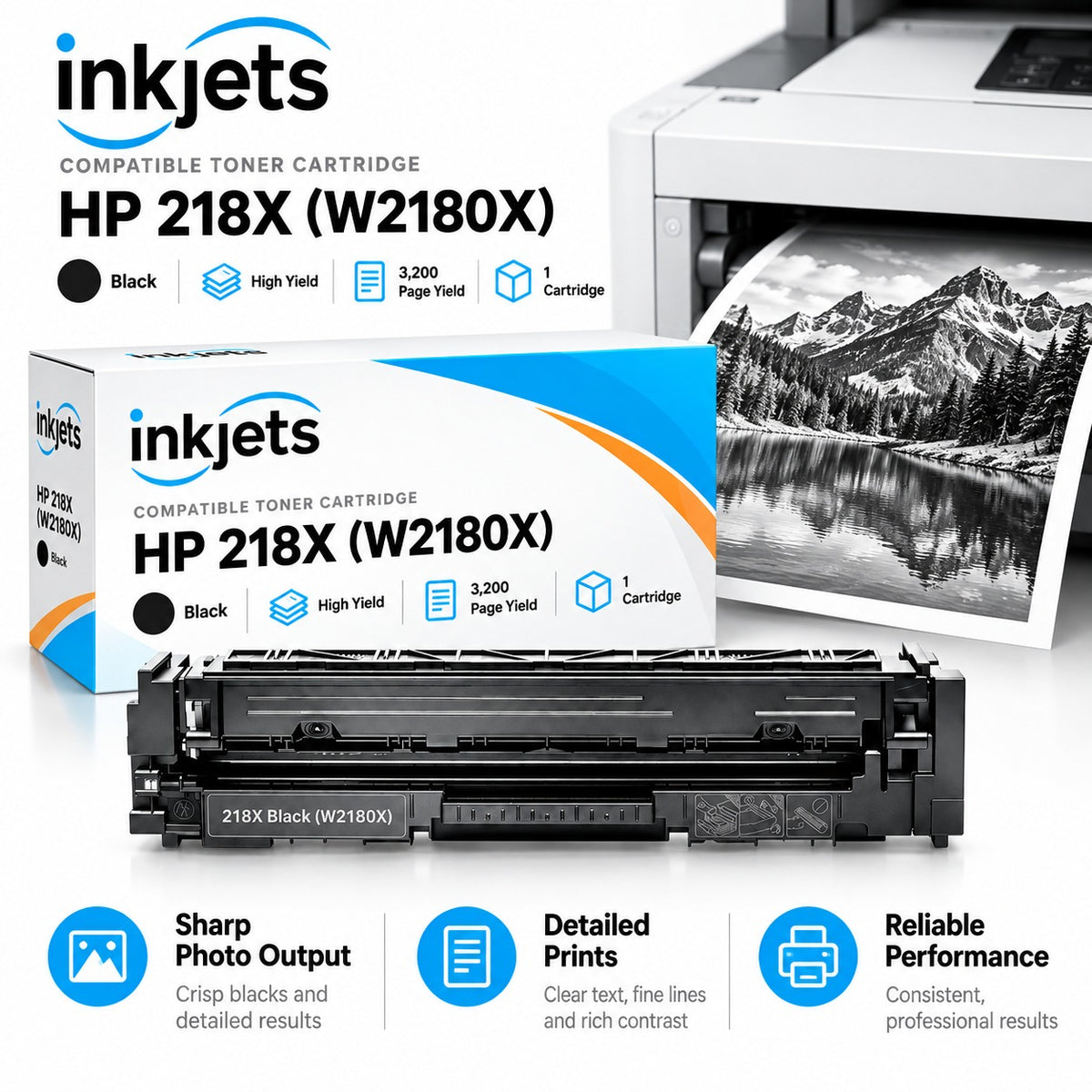 HP 218X (W2180X) Black High Yield Compatible Toner Cartridge