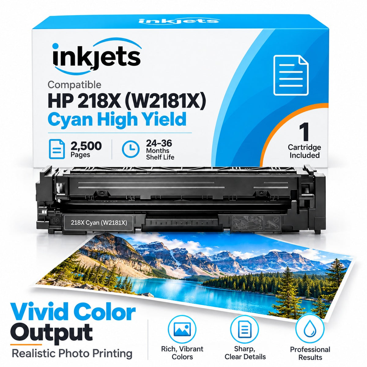 HP 218X (W2181X) Cyan High Yield Compatible Toner Cartridge