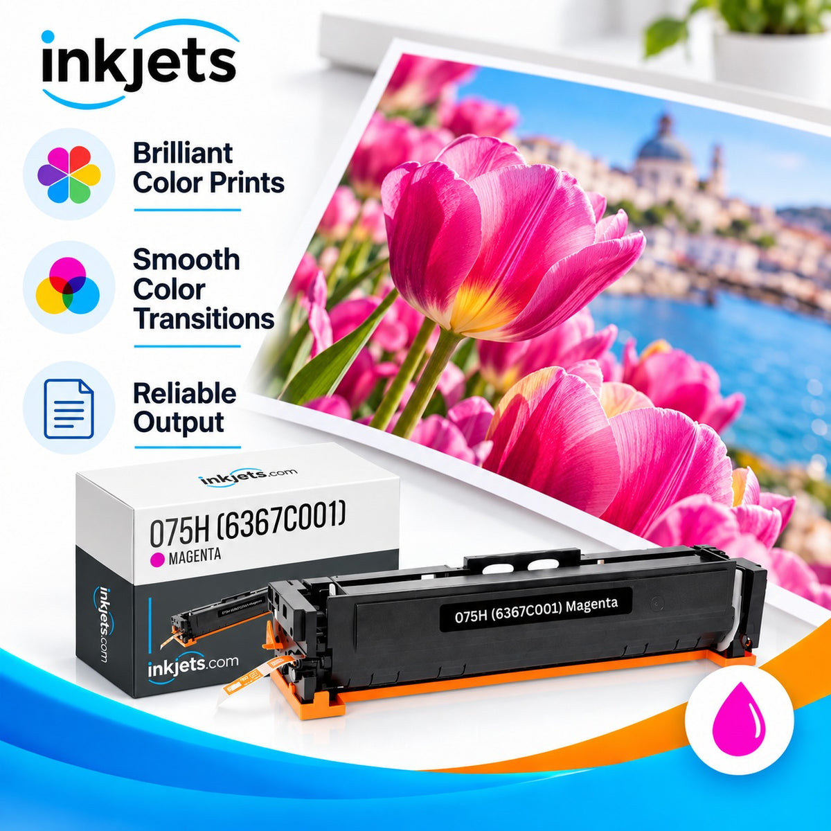 Canon 075H (6367C001) Magenta High-Yield Compatible Toner Cartridge