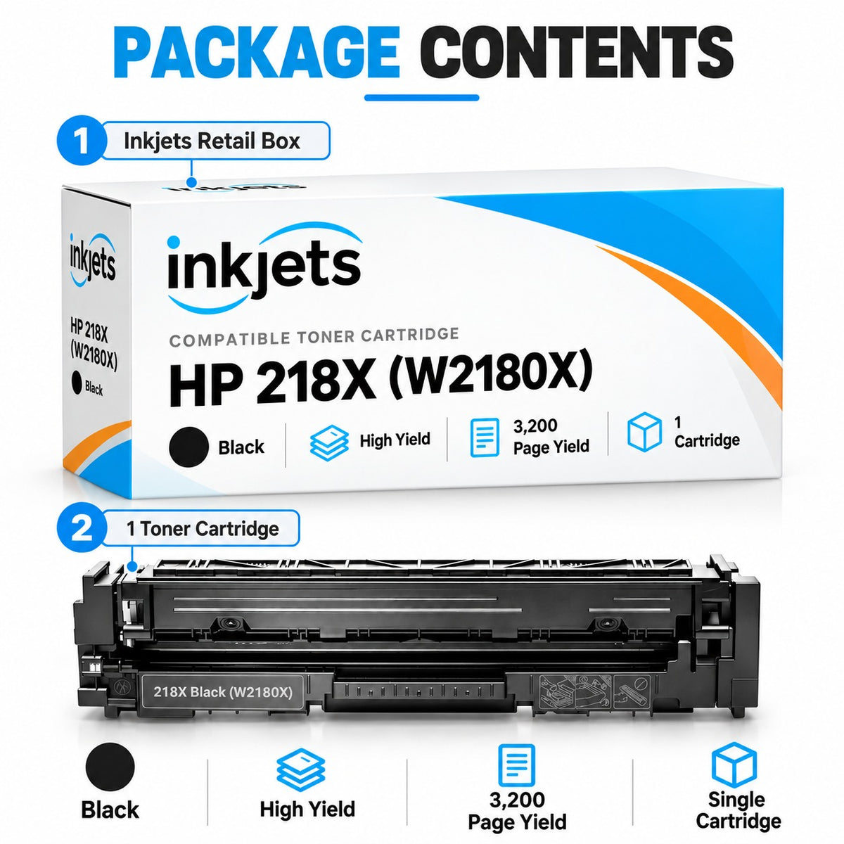 HP 218X (W2180X) Black High Yield Compatible Toner Cartridge