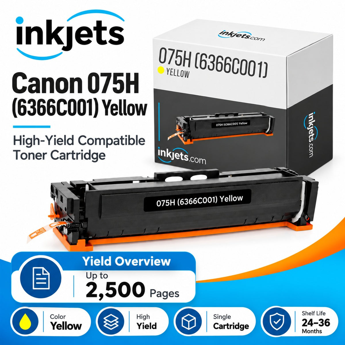 Canon 075H (6366C001) Yellow High-Yield Compatible Toner Cartridge
