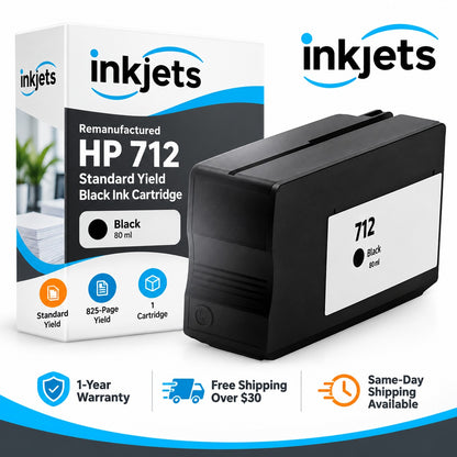 Remanufactured HP 712 Standard Yield Black Ink Cartridge