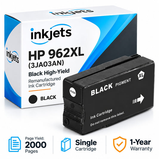 HP 962XL (3JA03AN) Black High-Yield Remanufactured Ink Cartridge