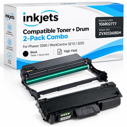 Xerox Phaser 3260 / WorkCentre 3200 Compatible Toner & Drum Cartridge 2-Pack Combo