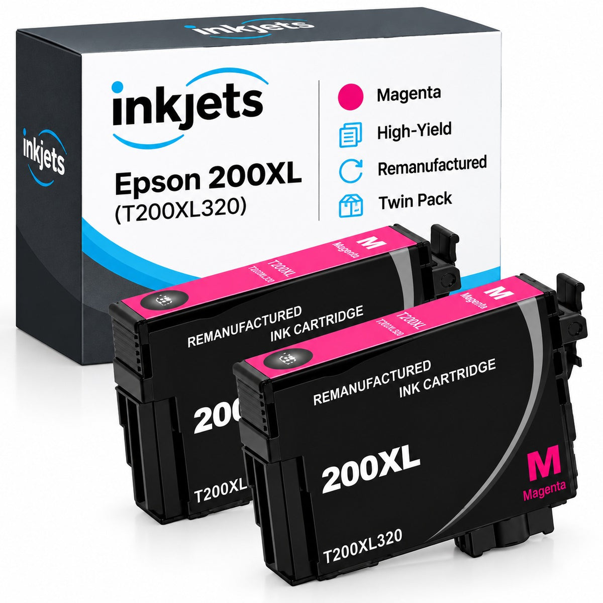 Epson 200XL (T200XL320) Magenta High-Yield Remanufactured Ink Cartridge Twin Pack