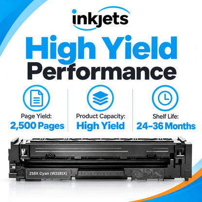 HP 218X (W2181X) Cyan High Yield Compatible Toner Cartridge