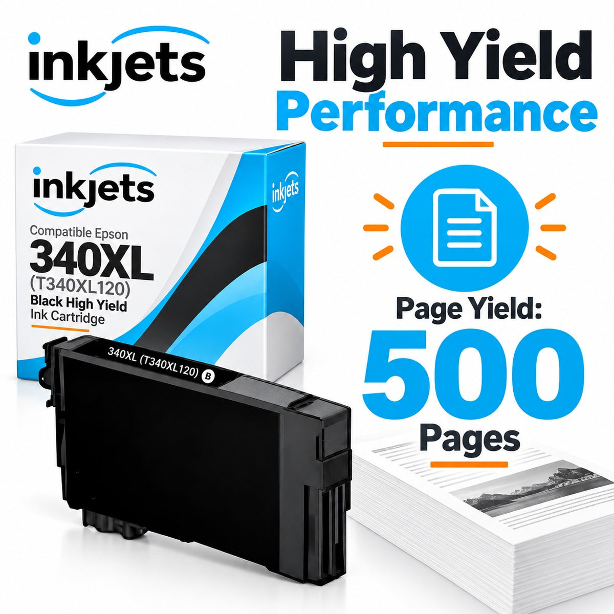 Compatible Epson 340XL (T340XL120) Black High Yield Ink Cartridge