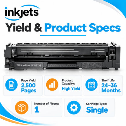 HP 218X (W2182X) Yellow High Yield Compatible Toner Cartridge