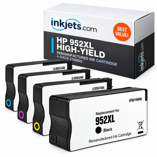 HP 952XL Remanufactured High Yield Ink Cartridge 4-Pack