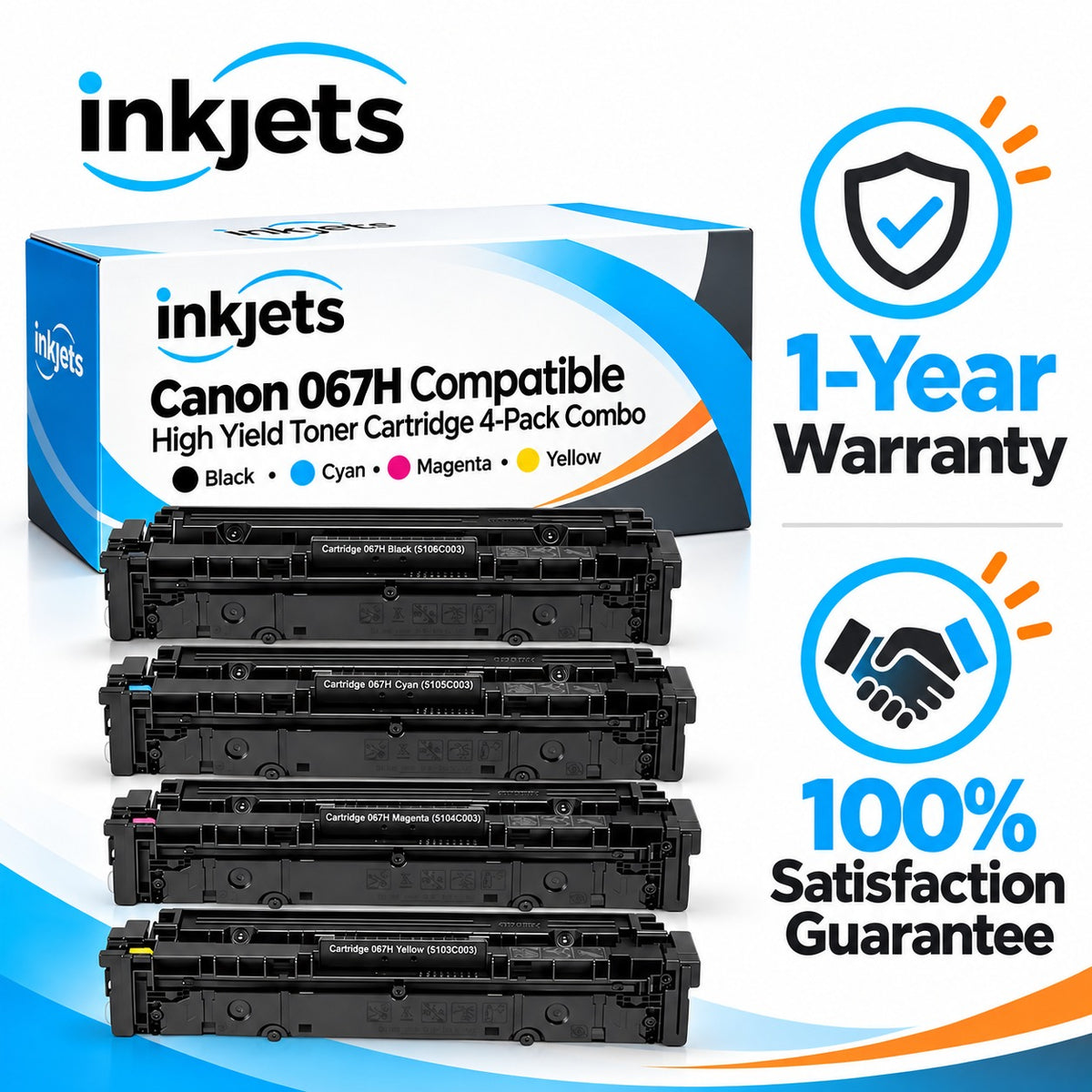 Canon 067H Compatible High Yield Toner Cartridge 4-Pack Combo