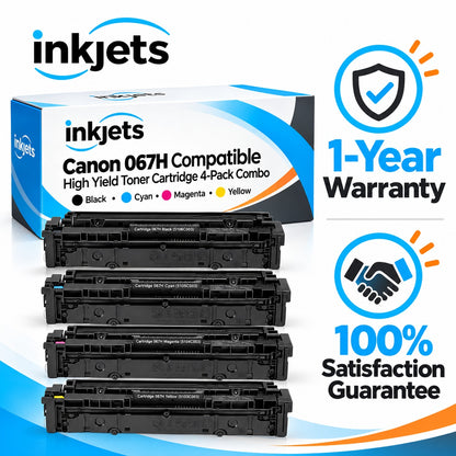 Canon 067H Compatible High Yield Toner Cartridge 4-Pack Combo