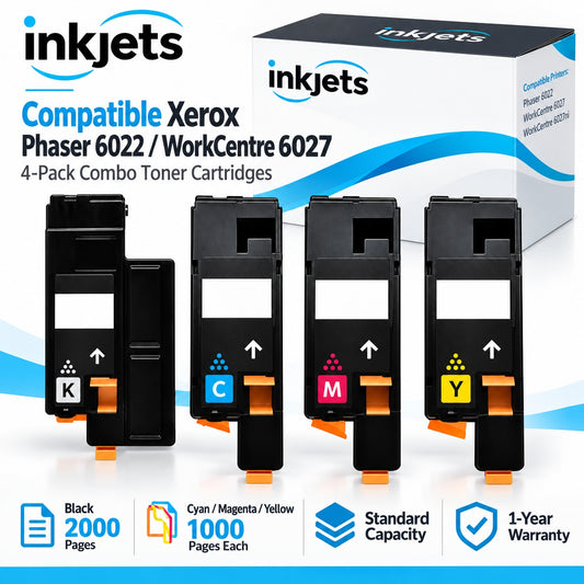 Xerox Phaser 6022 / WorkCentre 6027 Compatible Toner Cartridge 4-Pack Combo
