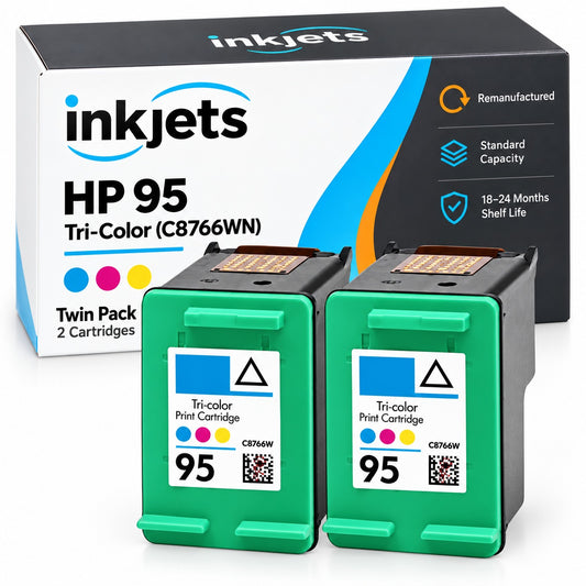 HP 95 Tri-Color (C8766WN) Remanufactured Ink Cartridge Twin Pack
