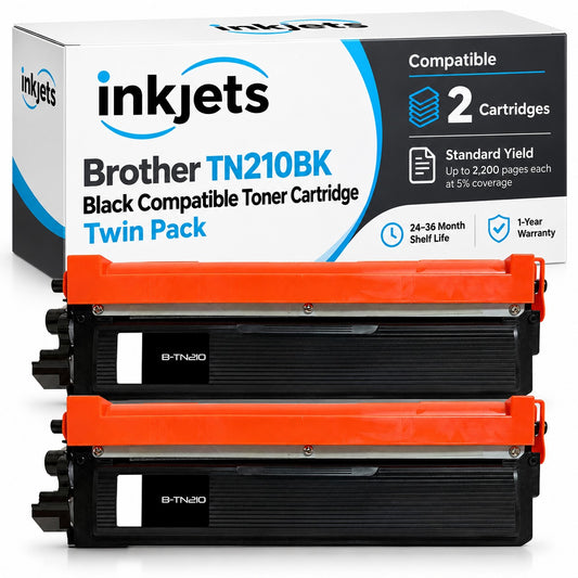 Brother TN210BK Black Compatible Toner Cartridge Twin Pack