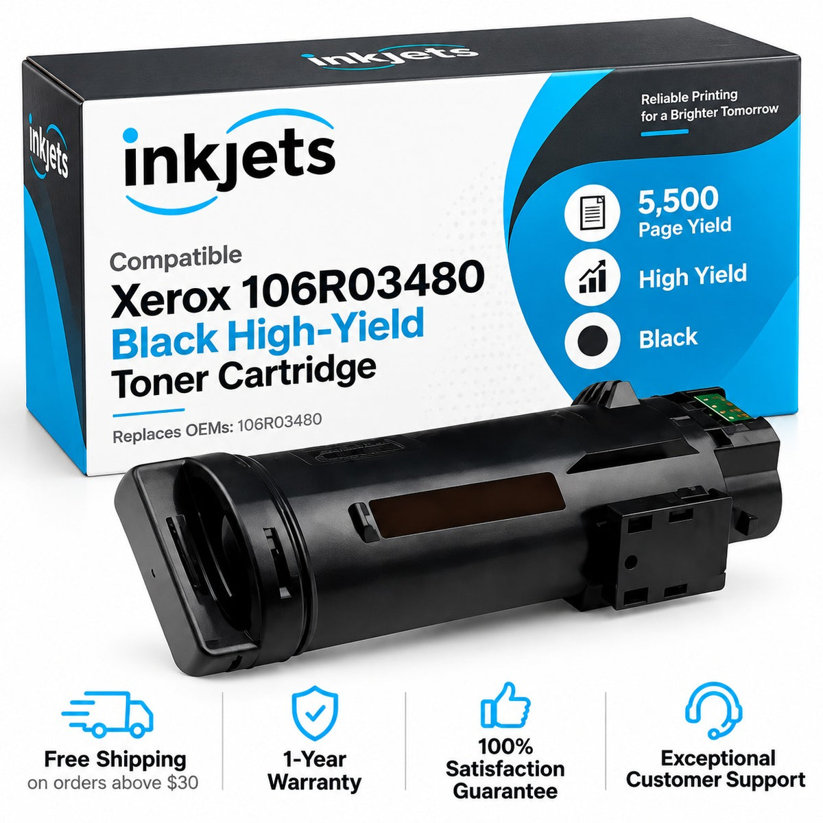 Xerox 106R03480 Black High-Yield Compatible Toner Cartridge