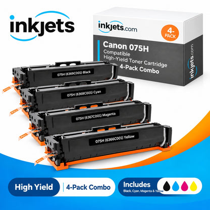 Canon 075H Compatible High-Yield Toner Cartridge 4-Pack Combo