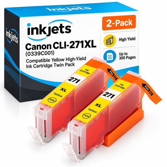 Canon CLI-271XL (0339C001) Yellow High-Yield Compatible Ink Cartridge Twin Pack