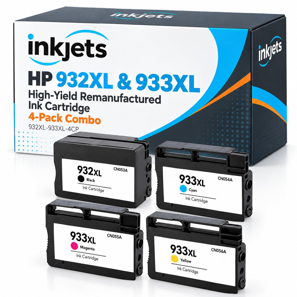 HP 932XL & 933XL High-Yield Remanufactured Ink Cartridge 4-Pack Combo