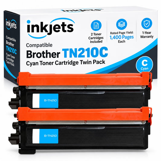 Brother TN210C Cyan Compatible Toner Cartridge Twin Pack