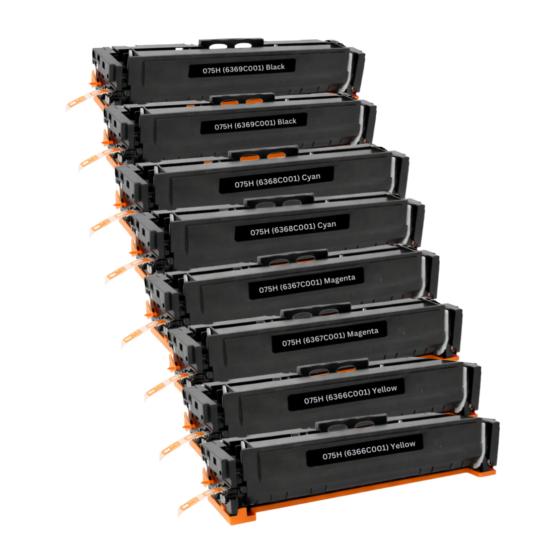 Canon 075H Compatible High-Yield Toner Cartridge 8-Pack Combo