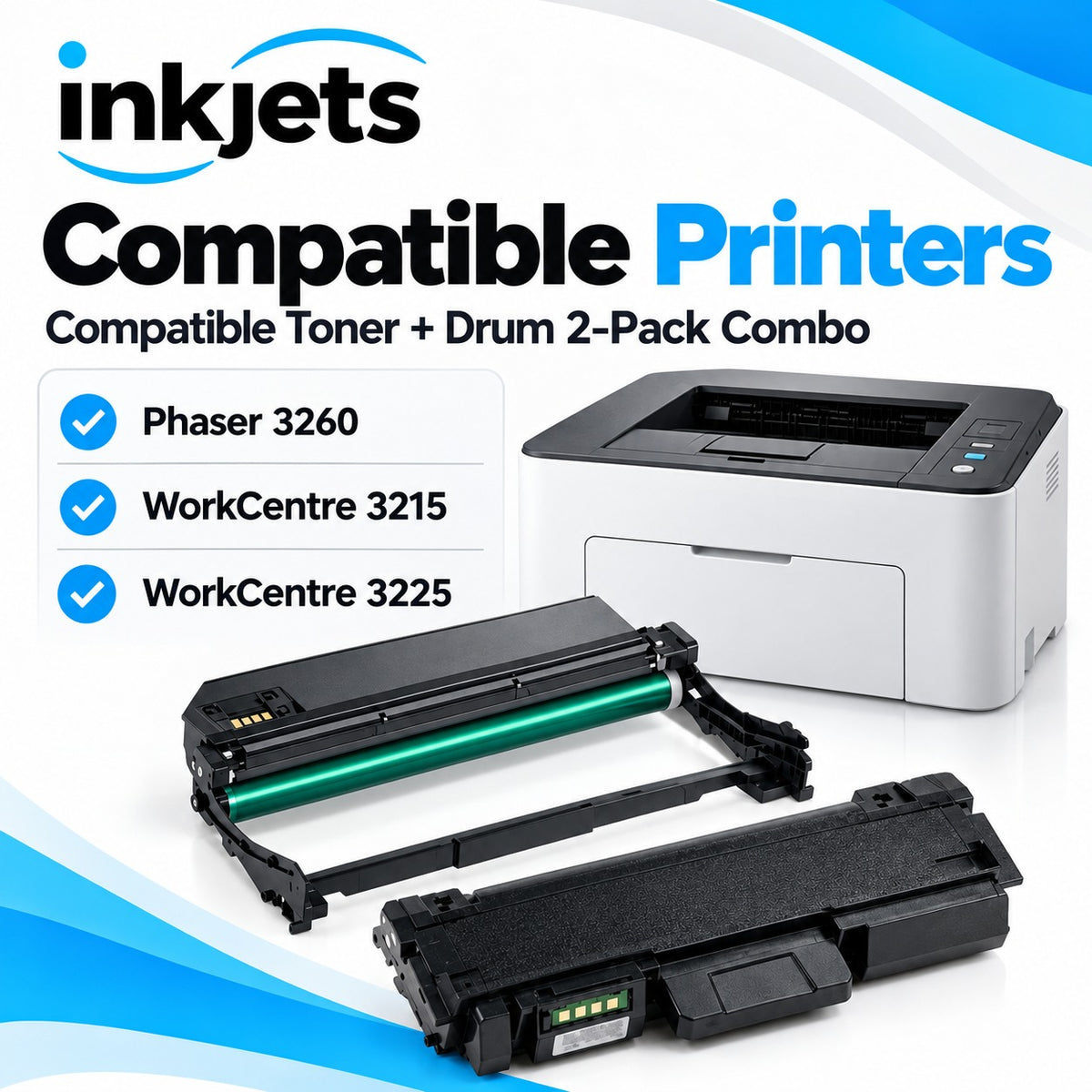 Xerox Phaser 3260 / WorkCentre 3200 Compatible Toner & Drum Cartridge 2-Pack Combo