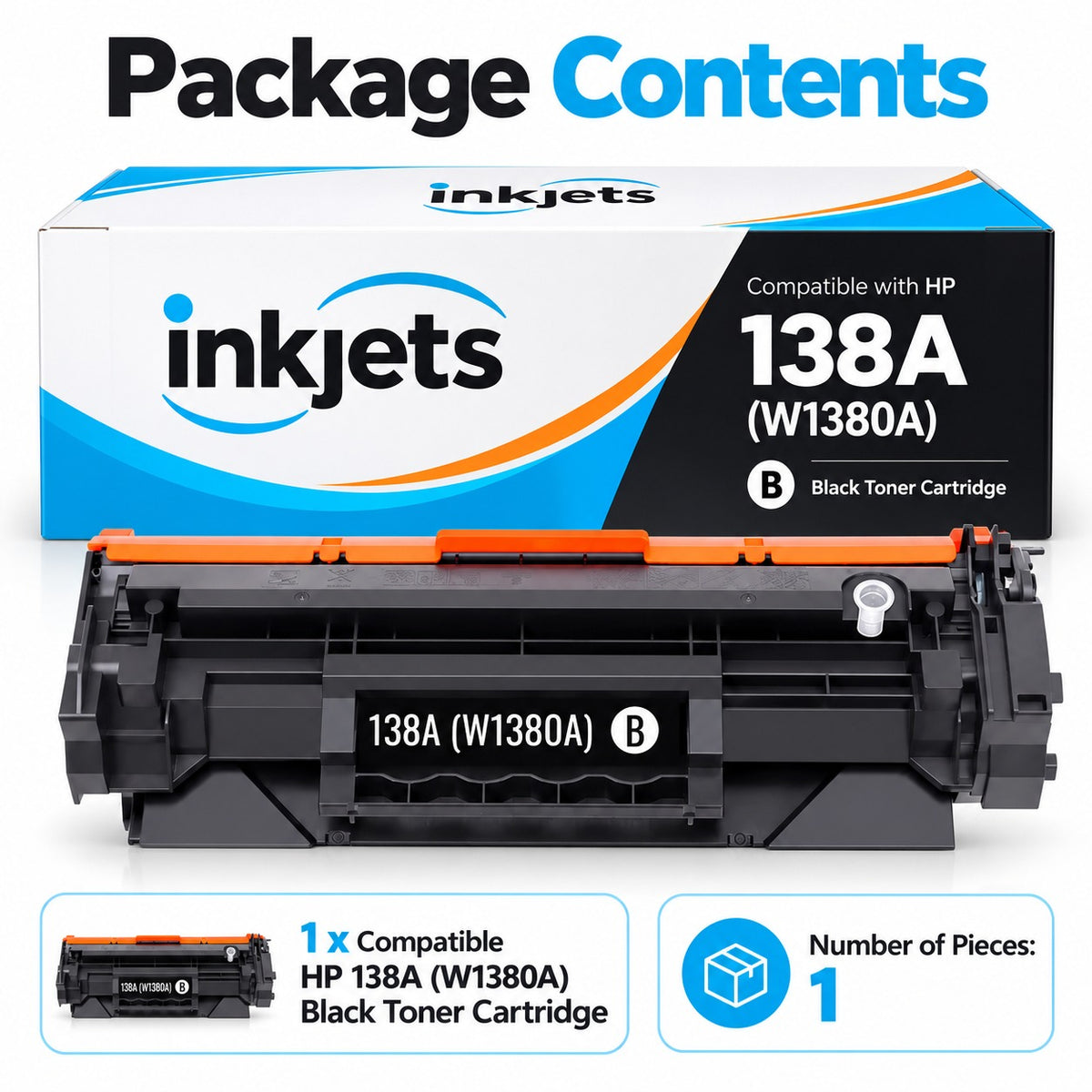 Compatible HP 138A (W1380A) Standard Yield Black Toner Cartridge
