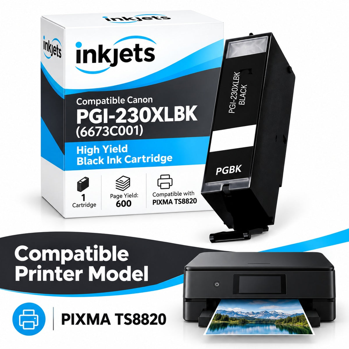 Compatible Canon PGI-230XLBK (6673C001) High Yield Black Ink Cartridge
