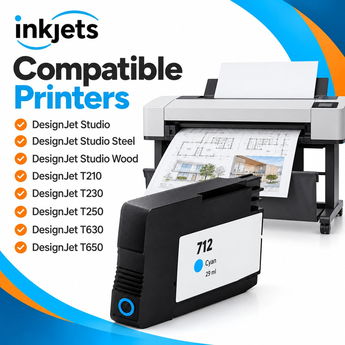 Remanufactured HP 712 Standard Yield Cyan Ink Cartridge