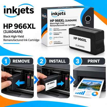 HP 966XL (3JA04AN) Black High-Yield Remanufactured Ink Cartridge