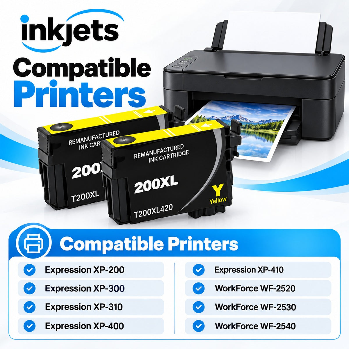 Epson 200XL (T200XL420) Yellow High-Yield Remanufactured Ink Cartridge Twin Pack