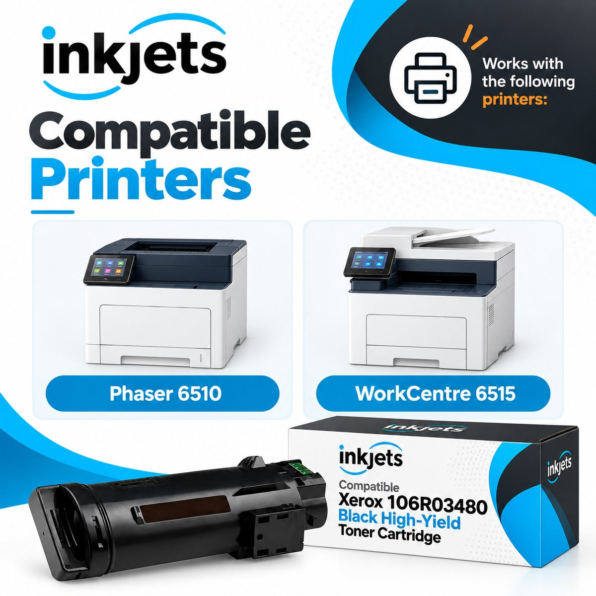 Xerox 106R03480 Black High-Yield Compatible Toner Cartridge