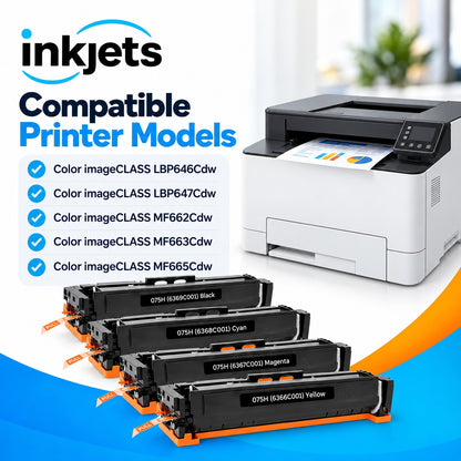Canon 075H Compatible High-Yield Toner Cartridge 4-Pack Combo
