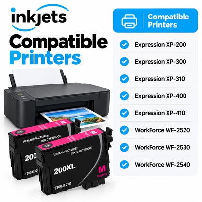 Epson 200XL (T200XL320) Magenta High-Yield Remanufactured Ink Cartridge Twin Pack