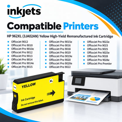 HP 962XL (3JA02AN) Yellow High-Yield Remanufactured Ink Cartridge