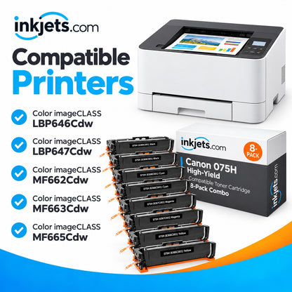 Canon 075H Compatible High-Yield Toner Cartridge 8-Pack Combo