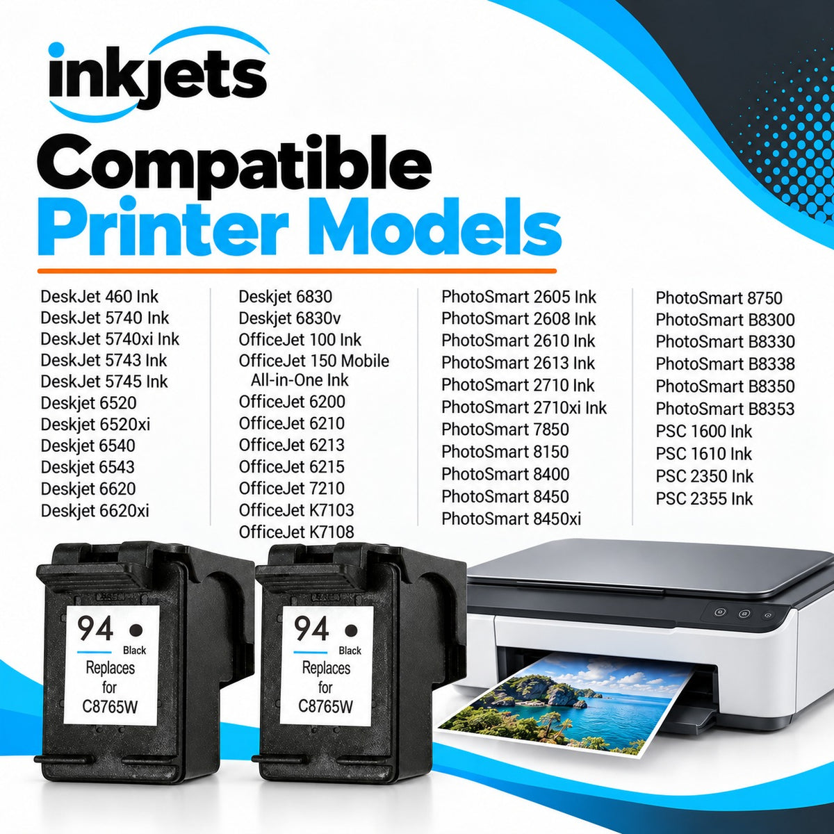 HP 94 Black (C8765WN) Remanufactured Ink Cartridge Twin Pack